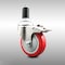 Service Caster 4 Inch 316SS Red Poly Swivel 1-3/8 Inch Expanding Stem Caster Lock Brake SCC SCC-SS316TTLEX20S414-PPUB-RED-138 - alternate 2